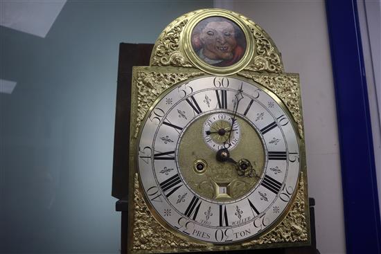 Thomas Waller, Preston. A late 18th century oak and mahogany crossbanded eight day longcase clock, H.230cm